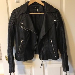 h&m faux leather jacket
